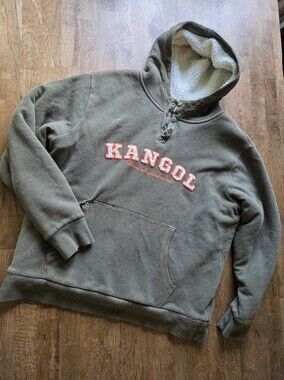 Kangol Waffle Sherpa-Lined Hoodie Sweatshirt Super Cozy